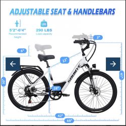  Ebike, new, beach cruiser, mountain bike, high end, long range, digital speedometer comfortable ride