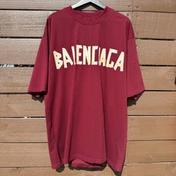 Balenciaga Logo Oversized T-Shirt Burgundy