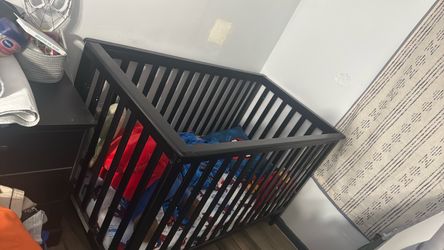 Black/expresso Wooden baby 4 in 1 convertible crib