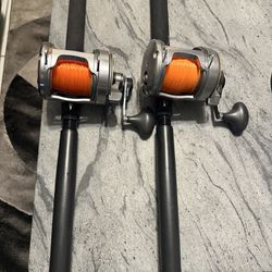 Shimano Tyrnos 30 2 Speed On Bill fisher Rods  Pair  Fishing