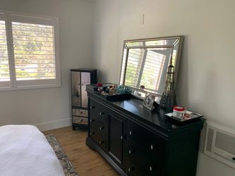 Black Dresser with Gold Knobs