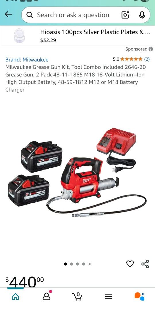 Milwaukee Grease Gun Kit, Tool Combo Included 2646