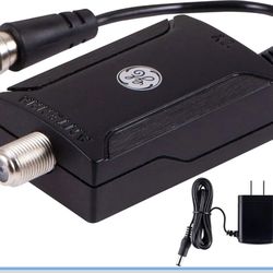 Indoor HD Digital TV Antenna Amplifier, Low Noise Antenna Signal Booster, Clears Up Pixelated Low-Strength Channels, Supports HD Smart TV VHF UHF, AC 