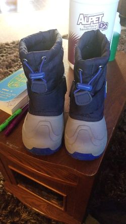 Thermal light Winter boots blue-gray and black