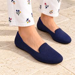 NWoB ROTHY'S Round Toe Loafer in Navy Blue Knit Slip On Casual Shoes 7.5