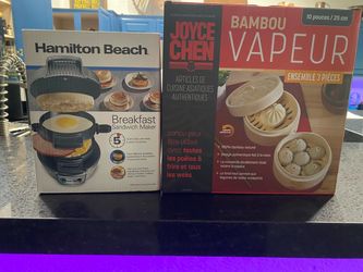 NEW in box breakfast maker & bamboo steamer