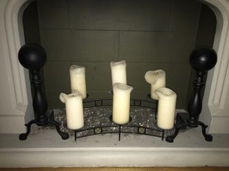 3 piece candle holder set. Comes with candles