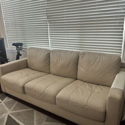 78L X 35W Leather Sofa Queen Bed