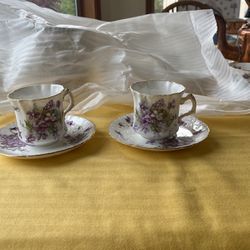 Hammersley Victorian Violets - set of two cups and saucers