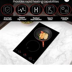RamblewoodGreen 12" 2 Hob Induction Cooktop, ICQ2-31C1