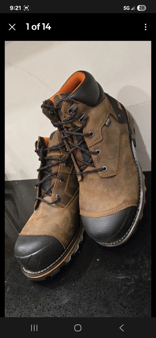 Timberland Men's Boondock 6" Composite Toe Waterproof Work Boots Sz 10.5