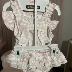 Baby girl 3 Pc Pink Outfit set