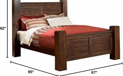 Rustic Solid Wood Queen Poster Bed Frame