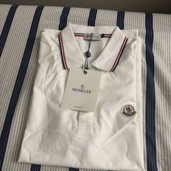 Moncler Polo Shirt White Size M