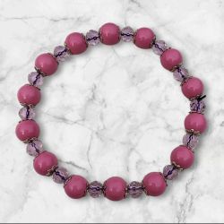 Elegant Pink  Beaded Bracelet