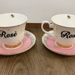 Brand New Yvonne Ellen “Rosé” Limited Edition Teacups