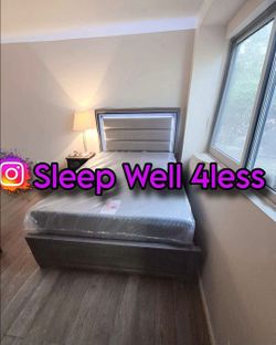 NEW QUEEN BED FRAME AND MATTRESS SET