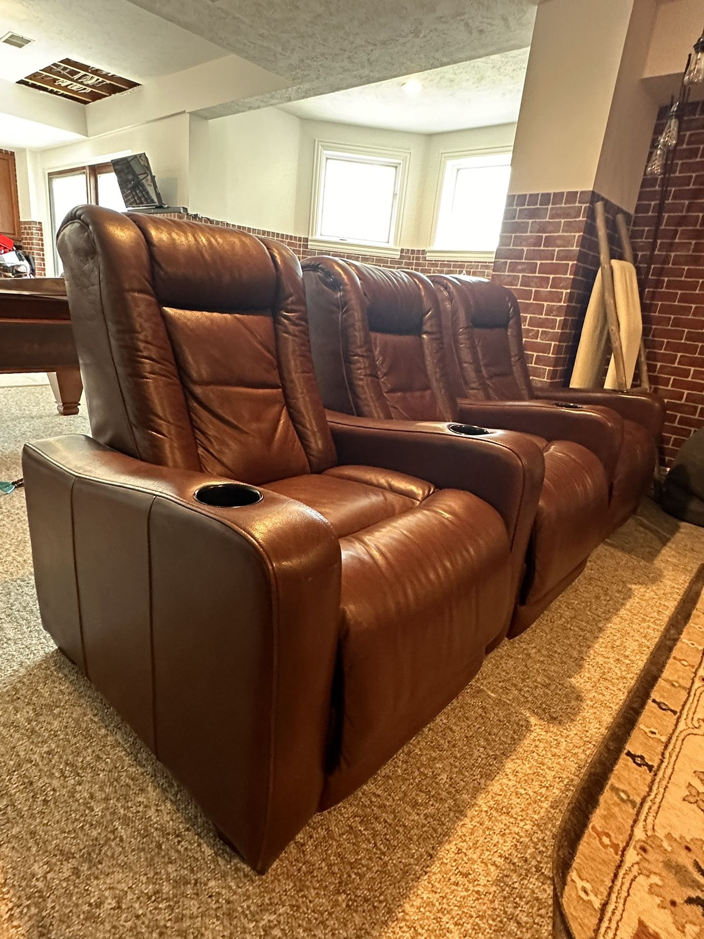 Pottery Barn Custom Leather Electric Recliner 