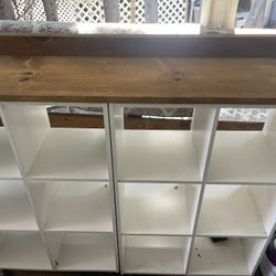(2) - (6) Cube Organizers Oh Wheels With Custom Wood Top 