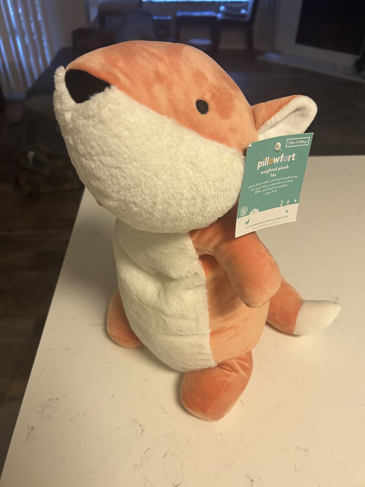 Weighted Fox Plushie Animal By Pillowfort