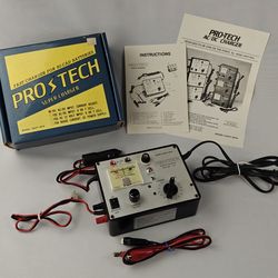 Vintage RC Charger Pro-Tech Model 701 AC/DC NiCd Battery Charger w/ Box & Accessories