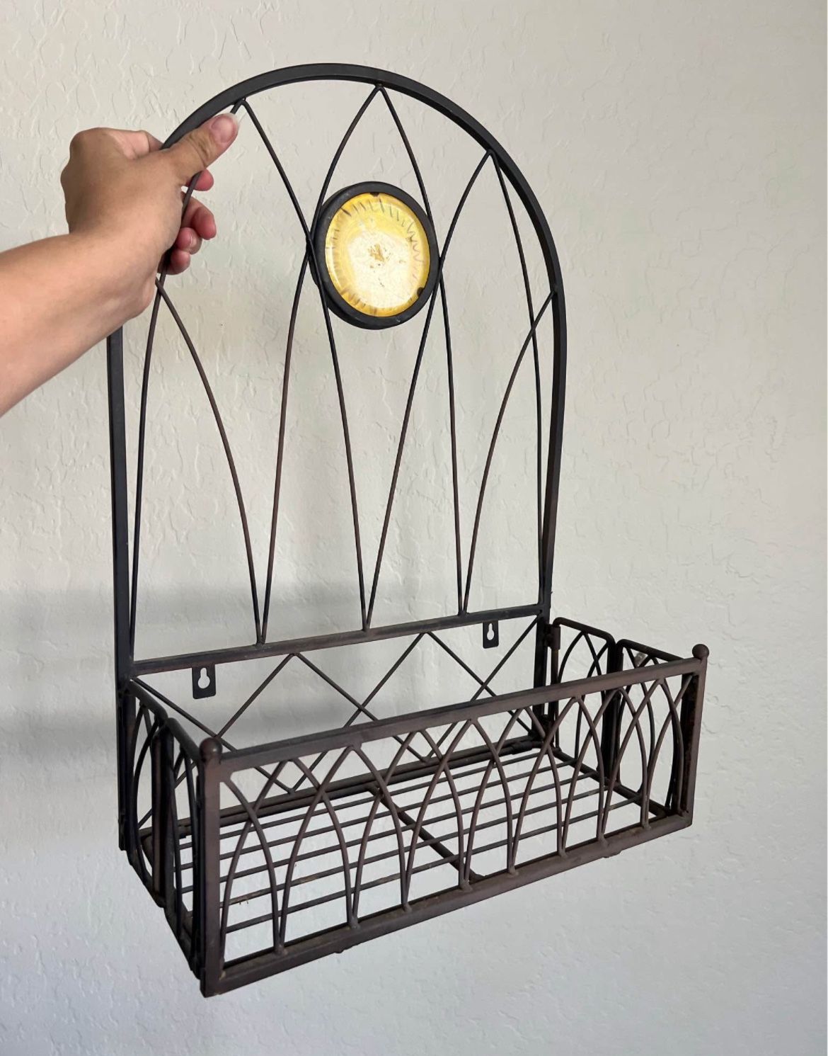 Metal Boho Sun Embellish Plant Stand Wall Decor