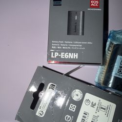 2× Canon LP-E6NH Original OEM Batteries — 1 Sealed + 1 Open Box