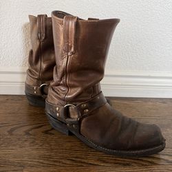 Brown 100% Leather Harness moto Boots with soletech Men’s Sz 11 women’s 13 USA  Durango Classic brown leather harness boots. Sturdy stacked heel and m