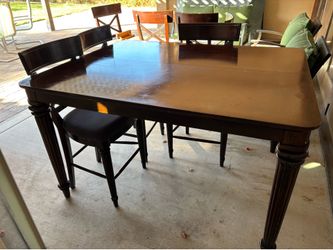 Espresso Counter Height Table with 6 Chairs