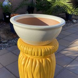 New Shallow Wide Ceramic Pottery Planter w/ Drain Holes Great for a Cactus Cacti Succulents Plant Pot