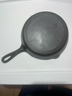 Vintage Lodge #5 3-Notch Cast Iron Skillet Restored Seasoned Flat No Spin