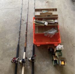 hing Poles/ Reels / Lugers/ Extra Spools- Complete Fishing Gear Set Up for  Sale in Newport Beach, CA - OfferUp