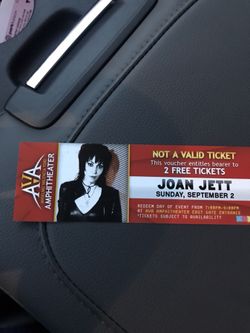 Joan Jett Sept 2 Ava 2 ticket voucher