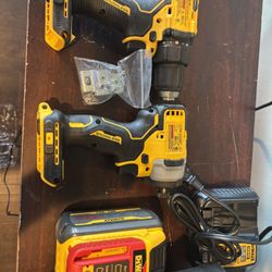 Dewalt 20v Atomic Set With 2 Big 9AH Flex Volt Battery’s  Brand New, Second Battery Not Shown But Brand New As Well  
