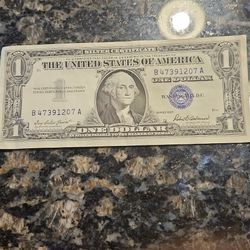 1957 B Silver Certificate Dollar Bill