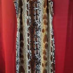 XL ABSOLUTELY ❤️ IT Brown/White Snake Print Dress