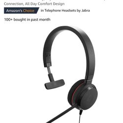 Jabra Evolve 20 MS Teams Wired Headset, Mono Telephone Headset for Greater Productivity, Superior Sound for Calls and Music, USB C Connection, 