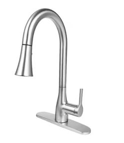 Single-Handle Standard Kitchen Faucet in Brushed Nickel