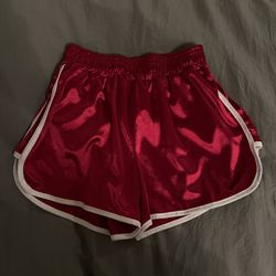 Red Satin Shorts