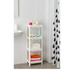 IKEA VESKEN Shelf unit, white, 14 1/2x9 1/8x39 5/8 "