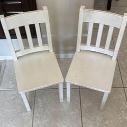 Two White Kids Chairs 