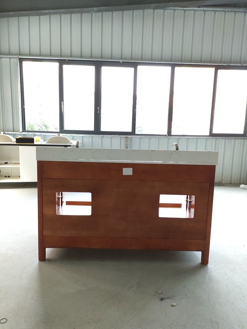 60 inch Espresso Double Sinks Bathroom Vanity #10060 Clearance Sale