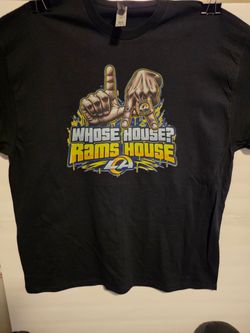 LA Rams "Whose House? Rams House" or Los Angeles dodgers Black T-Shirt