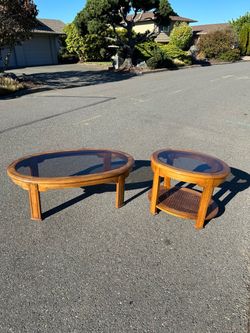 Glass-Top End Table and Glass-Top Coffee Table Set