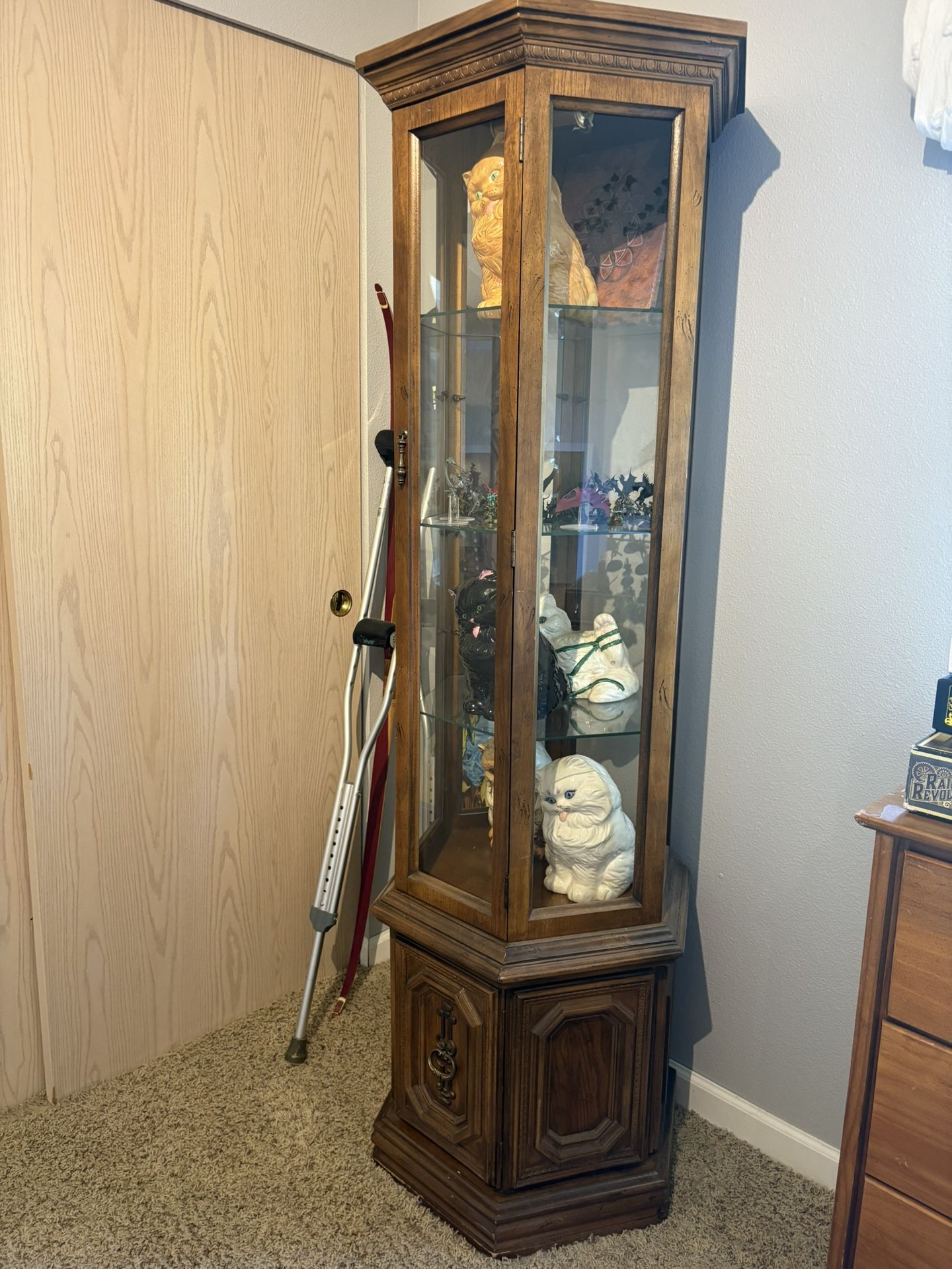 Octagonal Display Case Curio Cabinet