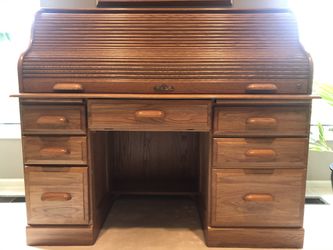 Oak Roll-Top Desk