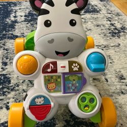 Fisher-Price Baby Push Toy Learn with Me Zebra Walker Musical Learning Activity with Lights & Fine Motor Play