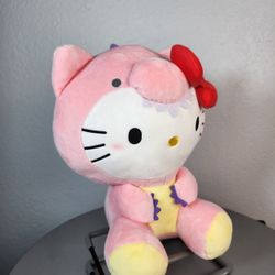 12" Sanrio Hello Kitty In Pink Dinosaur Costume Plush