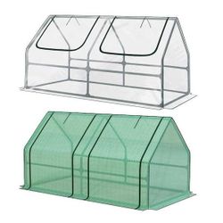 6 ft. W x 3 ft. D x 3 ft. H Portable Mini Greenhouse Kit with Roll-up Zipper Doors,