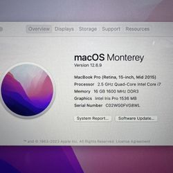 💻 MacBook Pro 15” (Mid 2015) – 512GB – Silver 💻